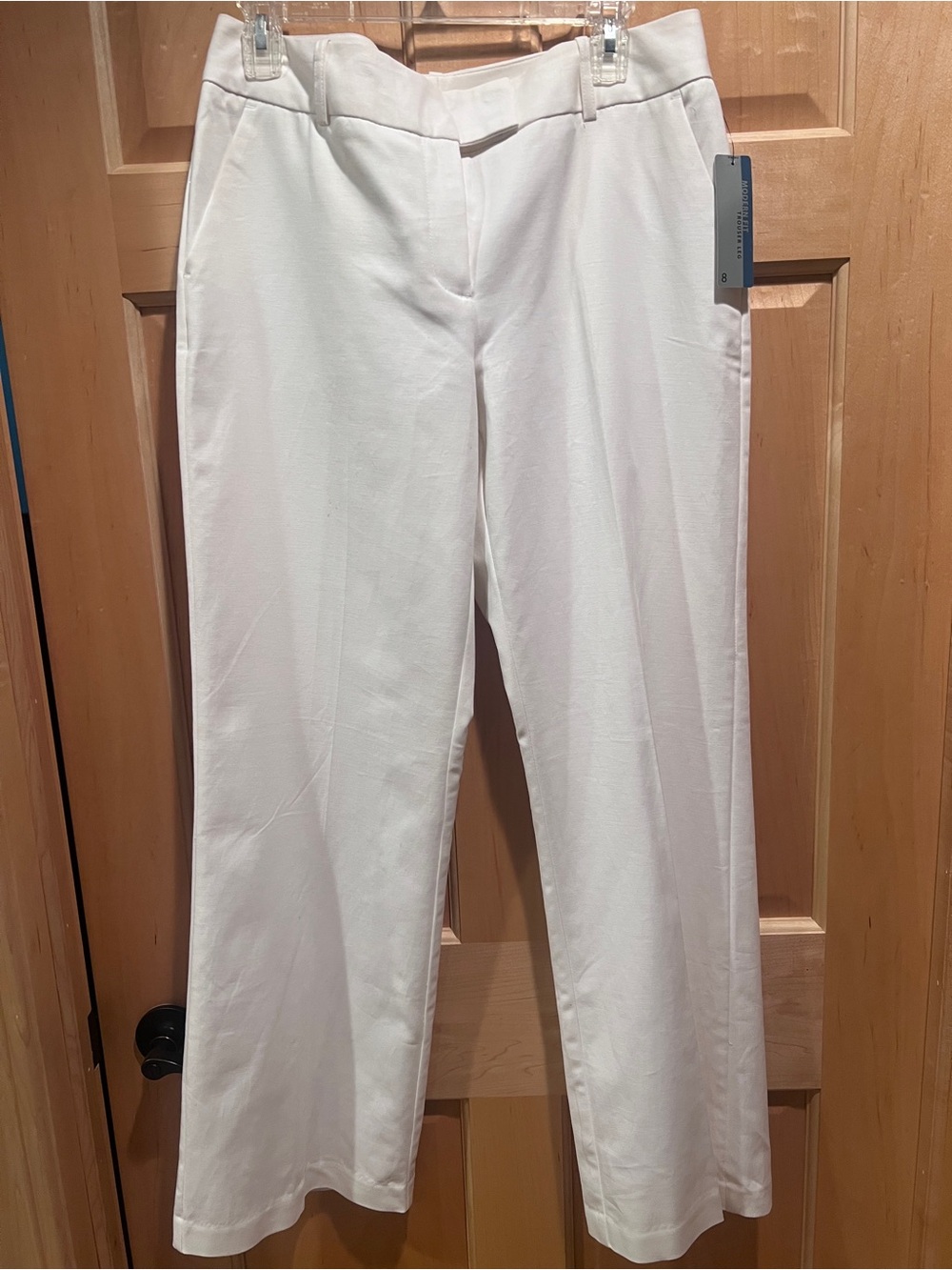 NWT Worthington White Modern Fit Trouser Leg Dress Pants Career Office Attire 8